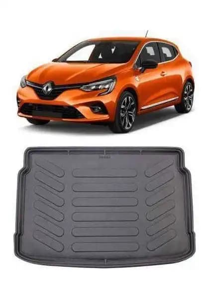 Renault Clio 5 2020 Sonrası İçin Dayanıklı 3D Bagaj Havuzu Siyah Renkli