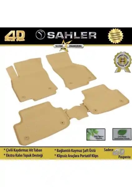 Sahler BMW F10 2010-2016 İçin Yüksek Kaliteli Havuzlu Paspas Bej Renkli