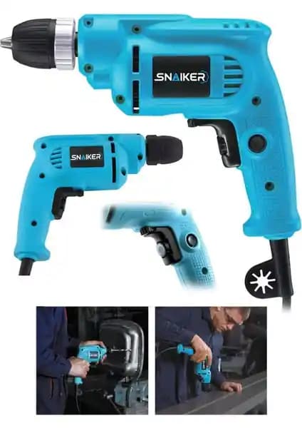Snaiker 450 Watt Darbesiz Vidalama Matkapı Güçlü Motor ve Ergonomik Tasarım ile Üstün Performans