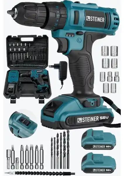 Steiner Germany Teknoloji Darbeli Metal Şanzuman Çift Akülü Vidalama 56V yüksek performanslı