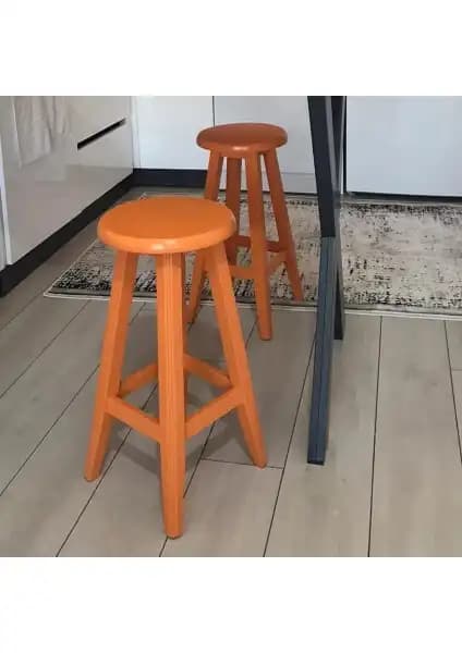 Taburecity'nin Turuncu Ahşap Bar Taburesi: Modern ve Dayanıklı Oturma Çözümü