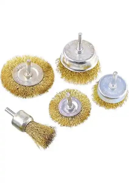 Tomax Saçaklı Daire Tel Çanak Fırça Seti 5'li ile Metal yüzeylerde yüksek performans