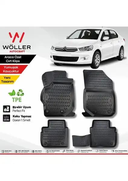 Wöller Citroen C Elysee 2012 Sonrası İçin Yüksek Kaliteli ve Çevre Dostu Paspaslar