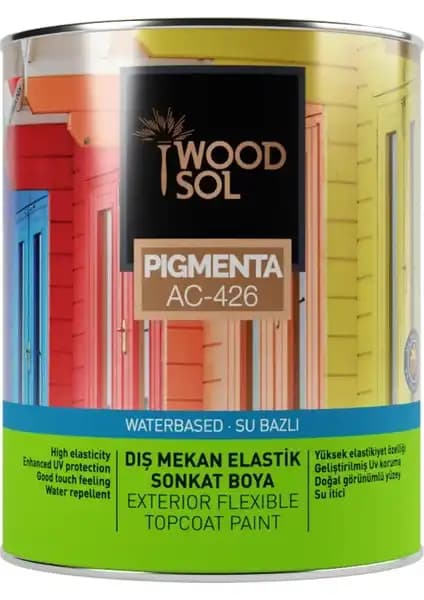 Woodsol Pigmenta Elastik Son Kat Ahşap Boyası 1000 Bianco Dış ve İç Mekanlar için Yüksek Performanslı