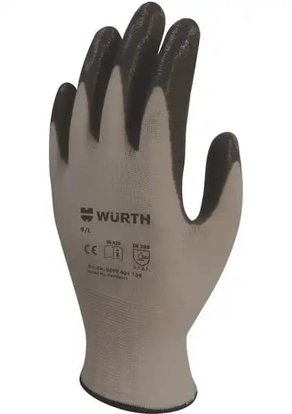 Würth Mekanikçi Siyah İş Güvenliği Eldiveni No:10 Yüksek Performanslı Koruyucu