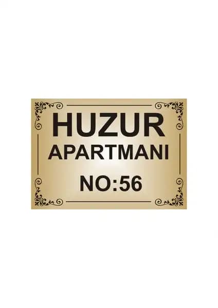 Yüksel Apartman İsim Tabelası: Şık ve Dayanıklı Altın Renkli Alüminyum Tasarım