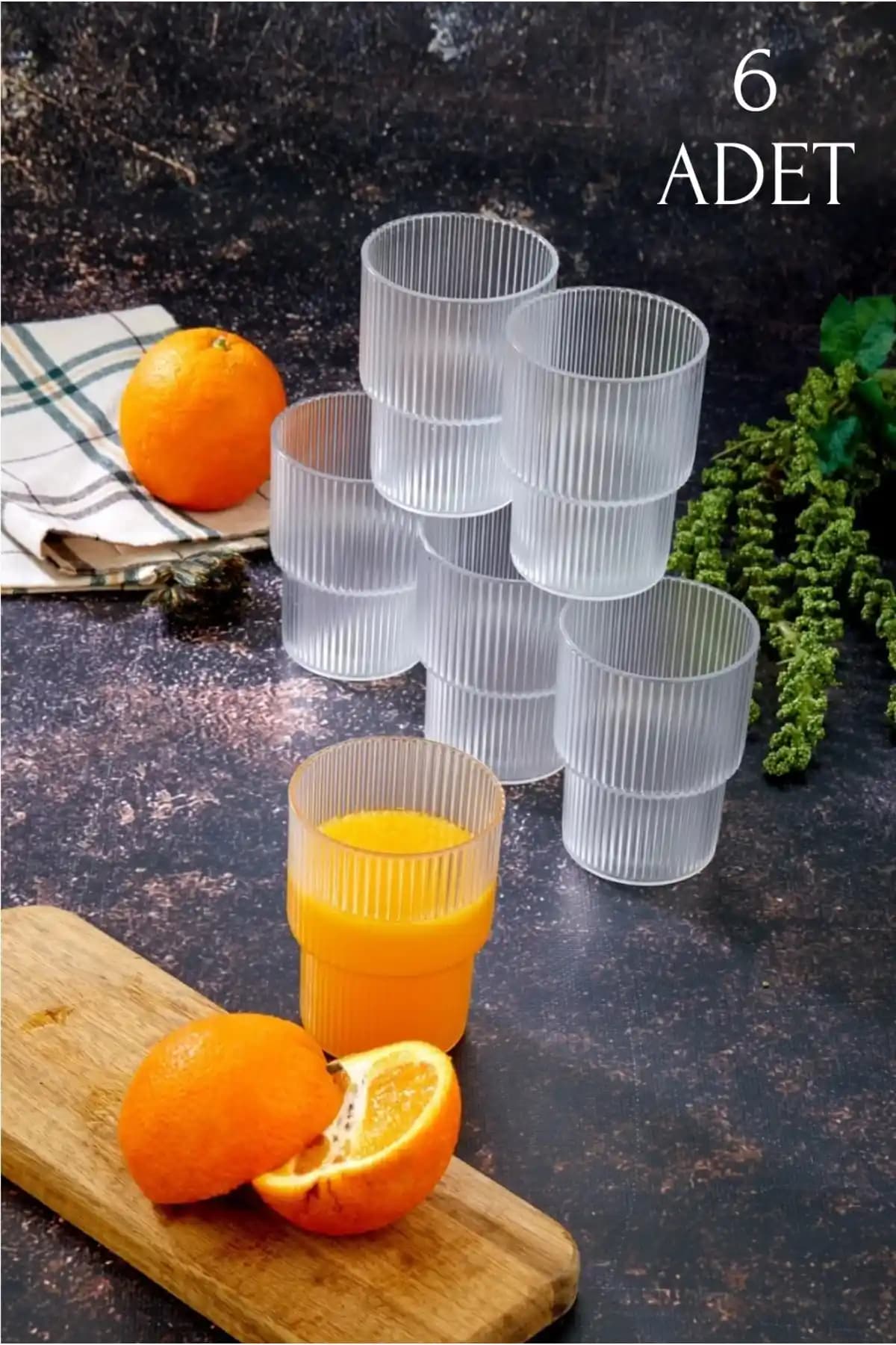 Çavdar Grup Mika Origami Bardak Seti: 6'lı, 300 ml Kapasitesi Bulaşık Makinesinde Yıkanabilir