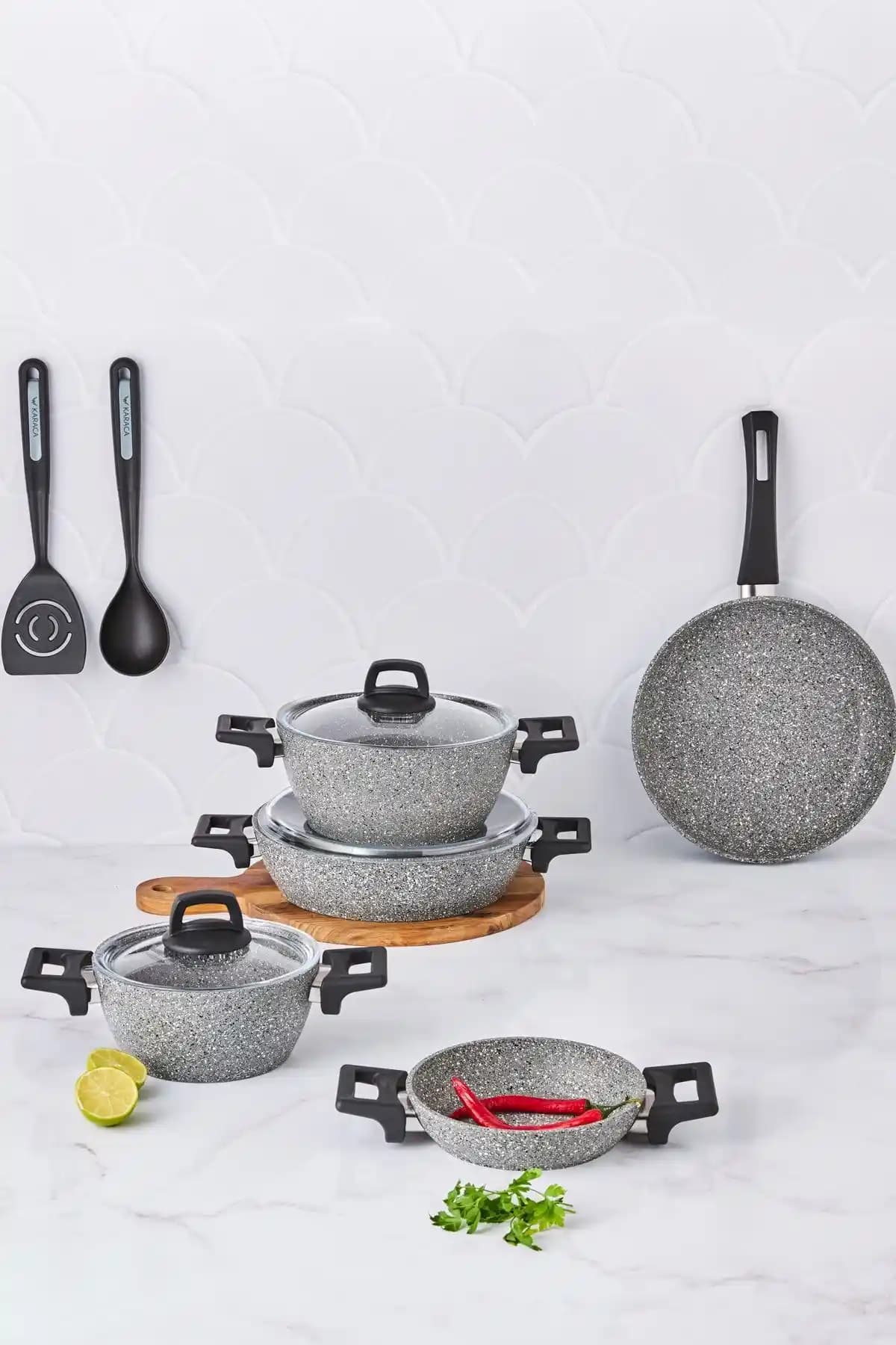 Karaca Biogranit Stella 10 Parça Tencere Seti: Şık Tasarım ve Yapışmaz Performans