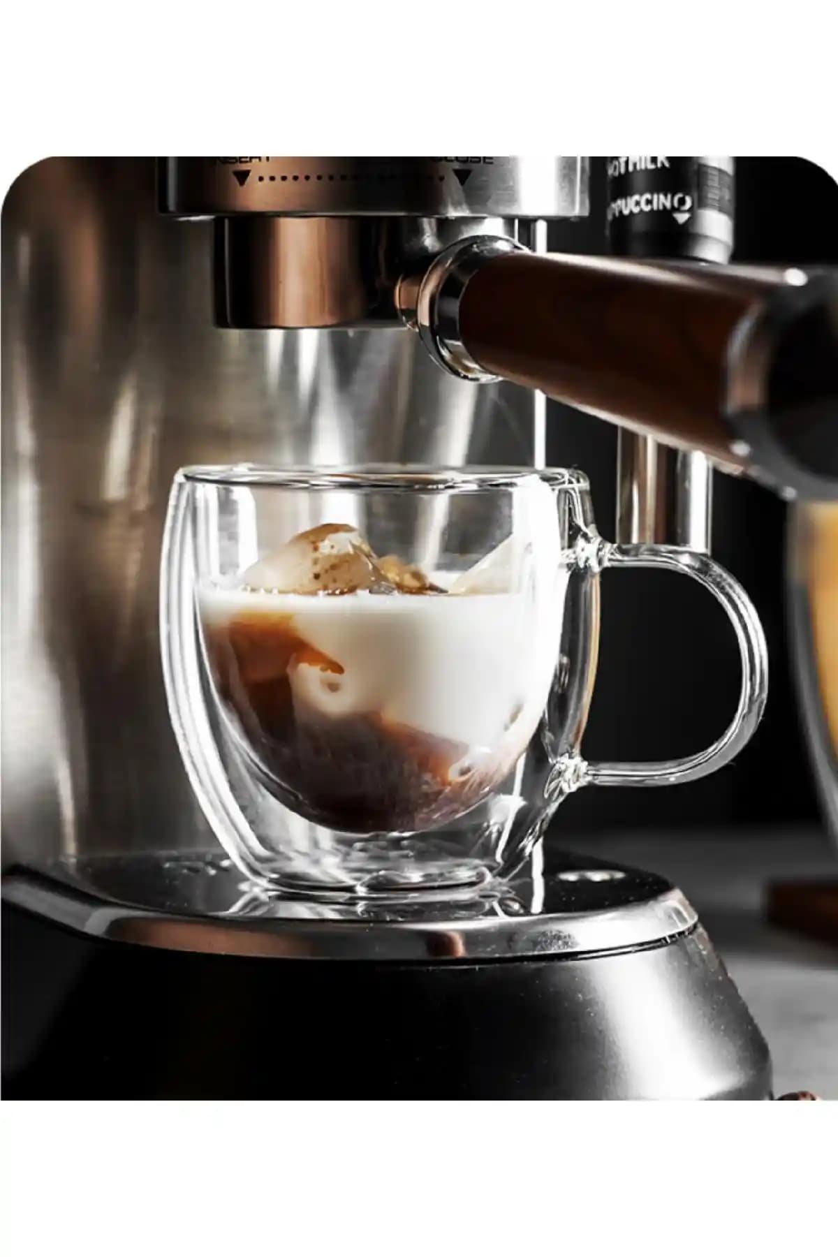 Lilya Home Çift Camlı 250 ml Kupa: Isı Yalıtımlı, Turuncu Renkli Şık Cam Bardak