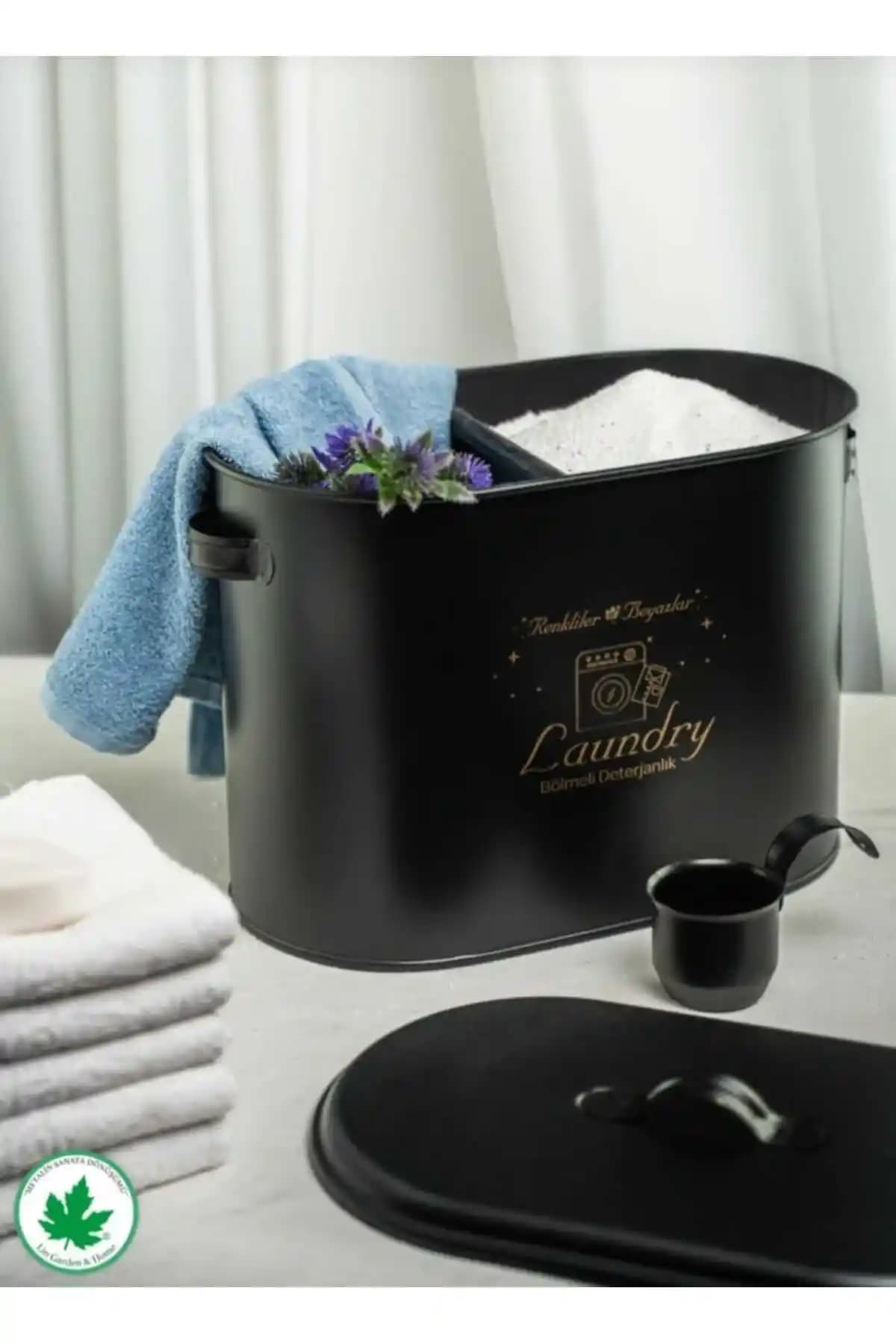 Metalshop Bölmeli Siyah Kapaklı Ölçekli Deterjanlık: Dayanıklı ve Şık Depolama Çözümü