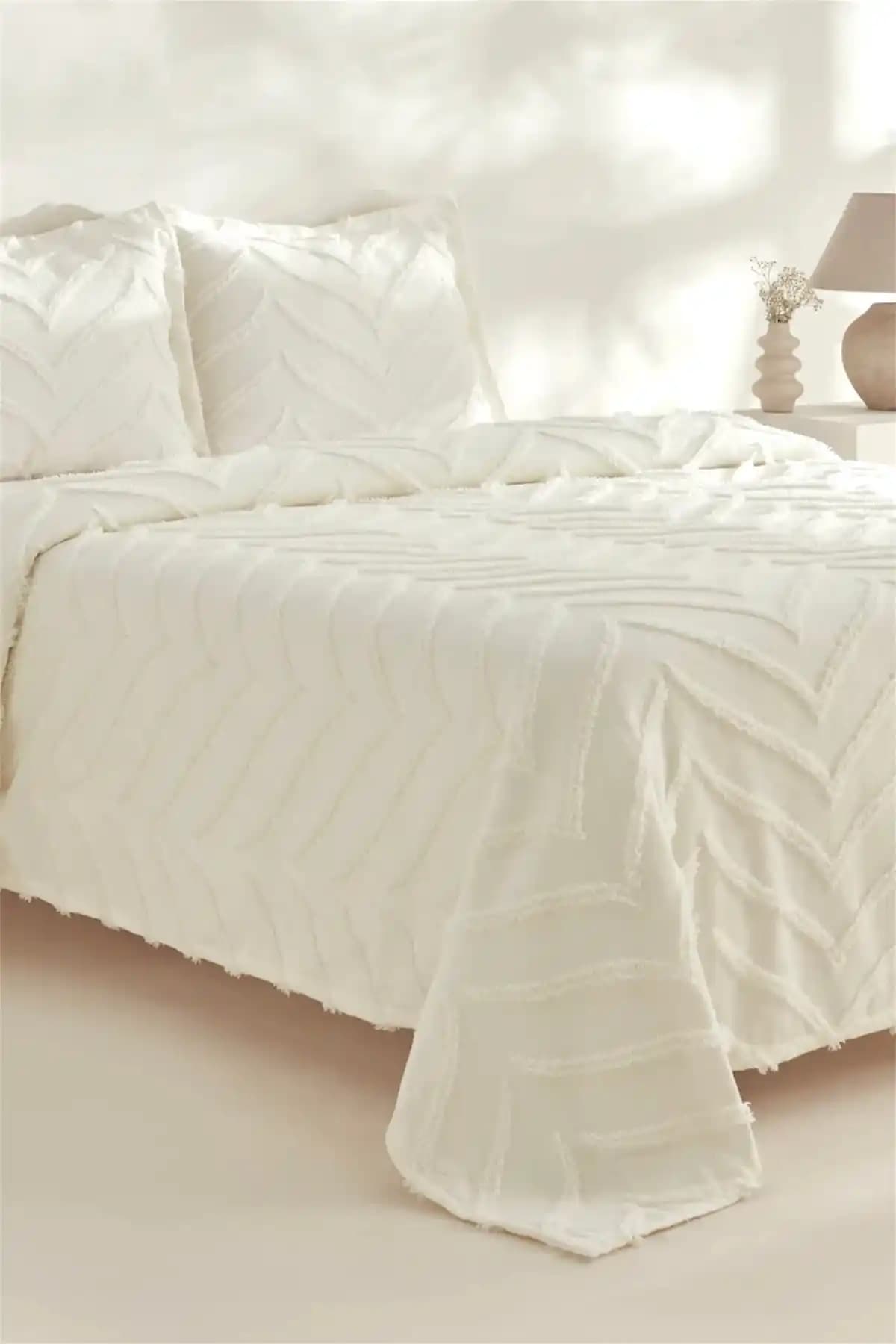 REYS Bohem Arlinageo Çift Kişilik Yatak Örtüsü Takımı 240x250 Ekru - Hafif ve Şık Tasarım