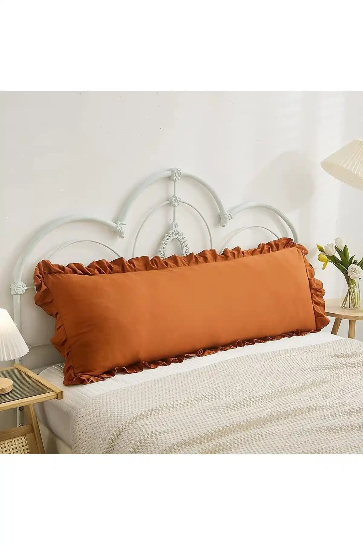 Tinybabyconcept Pamuklu Tarçın Uzun Yastık Kılıfı 50x140 Antibakteriyel ve Alerji Dostu