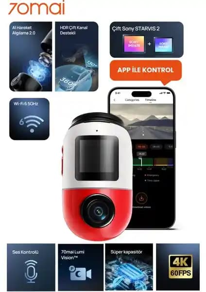 70MAI Omni X800 Gelişmiş Dash Cam ile Yüksek Güvenlik ve Yenilikçi Özellikler