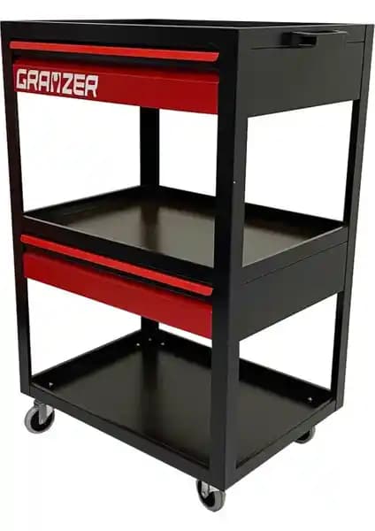 Grayzer İki Çekmeceli Parça Taşıma Takım Arabası İşyerinizde Verimliliği Artıran Pratik Çözüm