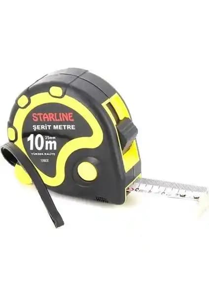 Starline 1090X 25 mm Şerit Metre 10 Metre Uzunluk ve Ergonomik Tasarım ile Profesyonel Kullanım
