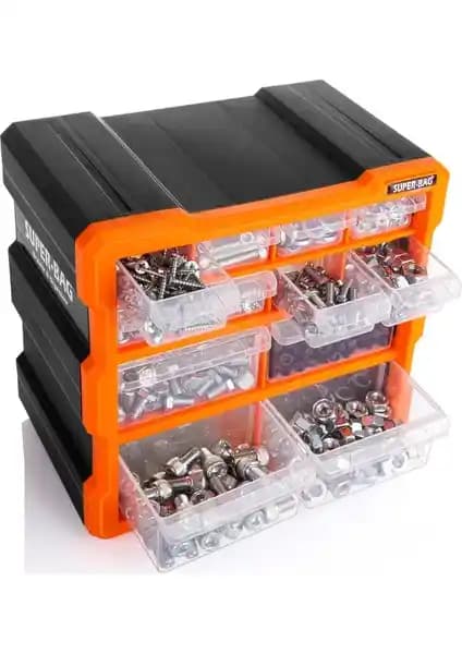 Super-Bag ASR-6007 Monoblok Organizer Kutu: Çok Çekmeceli ve Duvara Asılabilir Tasarım