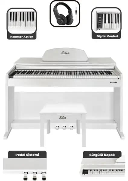 Kurzweil KA130WH ve Midex PLX-190WH Dijital Piyanolarının Karşılaştırması ve Özellikleri 2