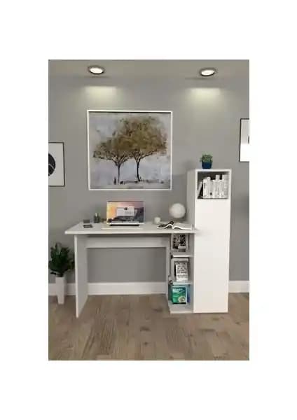 Moonlife Çalışma Masası Karşılaştırması: Beyaz Dolaplı ve Ceviz Kitaplıklı Modelleri