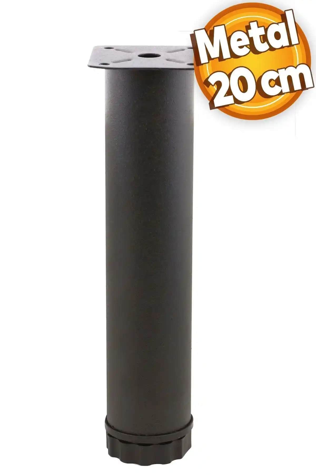 Badem10 Akça Ayarlanabilir Metal 20 Cm Siyah Mobilya Ayağı, Estetik ve Dayanıklı Destek Çözümü