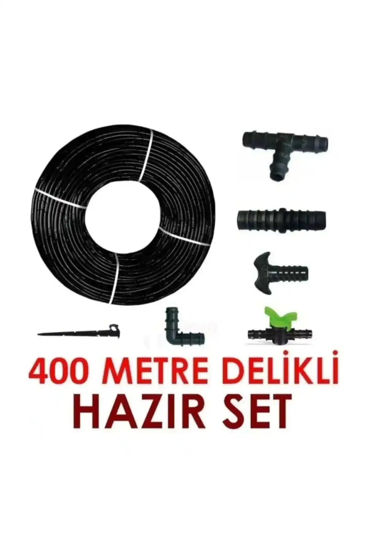 ELTAR 400 Metre Kendinden Delikli Damla Sulama Sistemi ve Ek Parçaları Bahçe Ağaç Seti