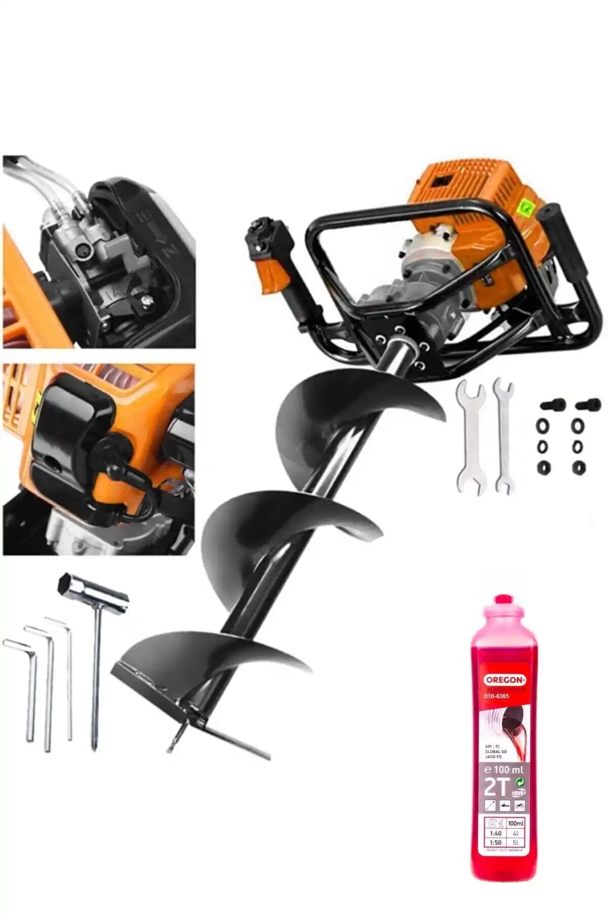 Lieber German T5980 150mm Çapında Güçlü Benzinli Toprak Burgu Makinesi