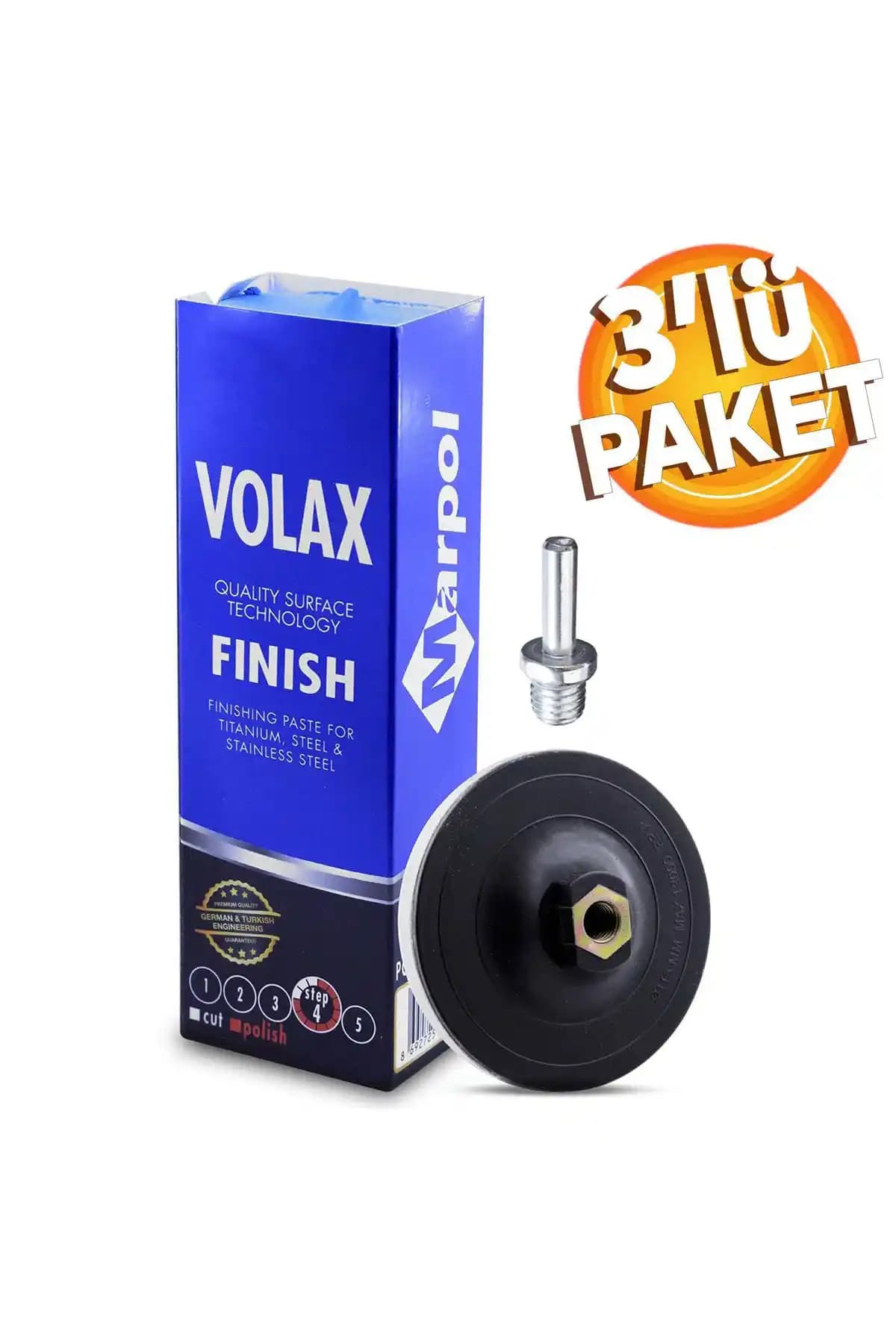 Metal Yüzey Parlatma ve Koruma Seti Badem10 3'lü Polisaj Çözümü