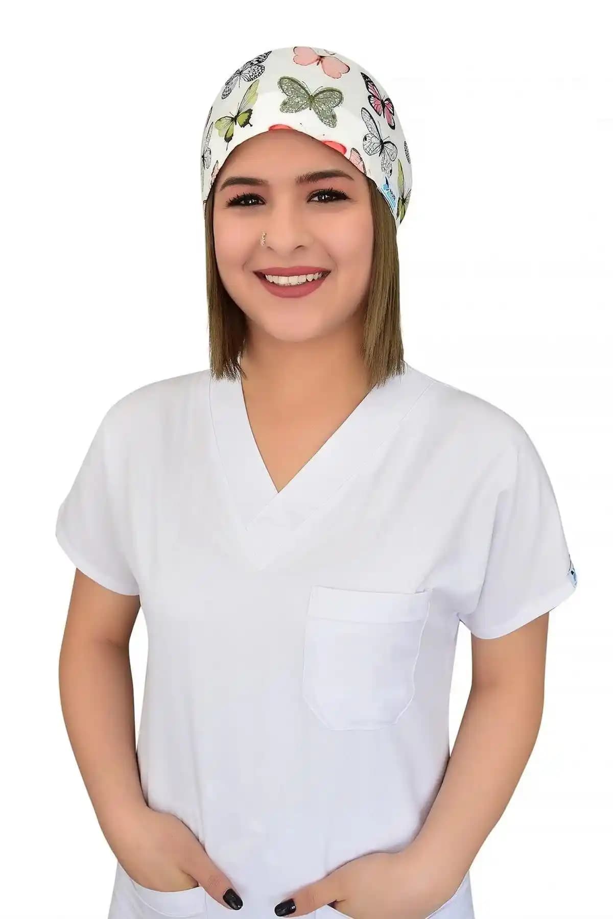 Nur Ortopedi Unisex Yeşil Kelebek Likralı Cerrahi ve Medikal Bone Ürünü