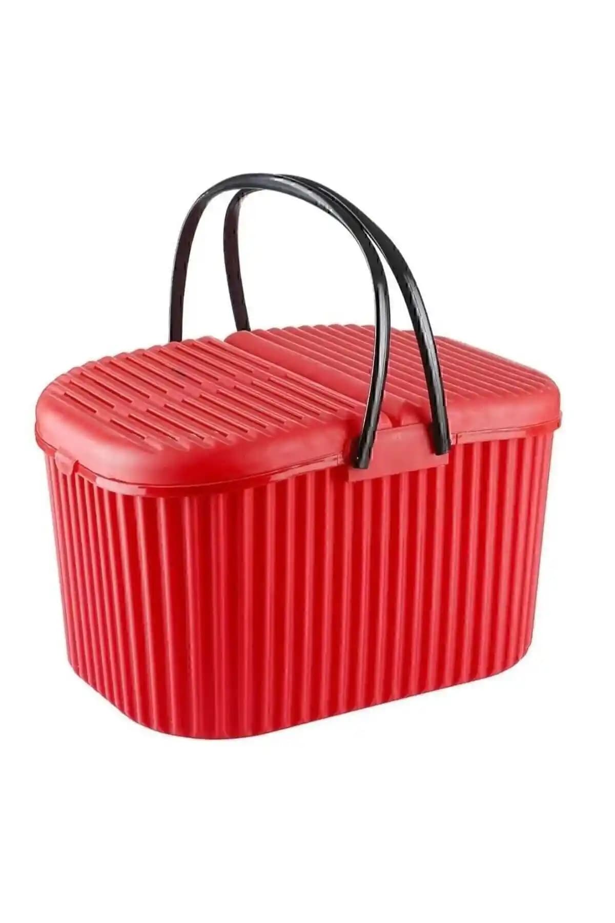 Proff Sepetto Kırmızı Piknik Sepeti Geniş Hacim ve Şık Tasarım ile Kullanıma Hazır