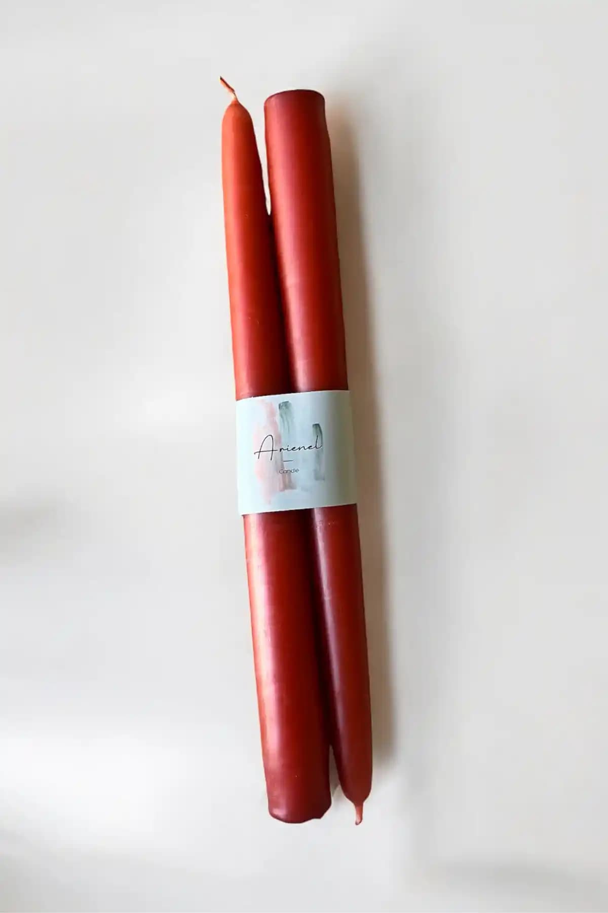 ARİENEL Şamdan Mumu 2'li Set Konik Tarçın - Şık ve Fonksiyonel Dekoratif Mumlar