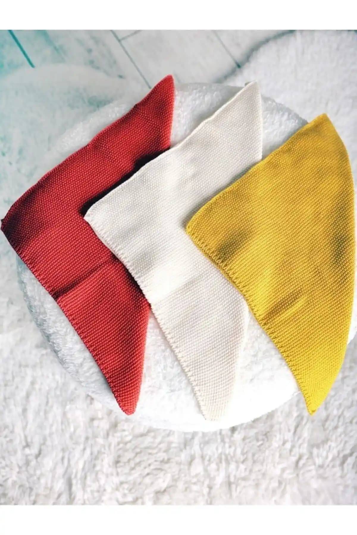 Buluş Organic 3'lü Portakal, Sarı ve Krem Renkli Çok Amaçlı Organik Bez Seti