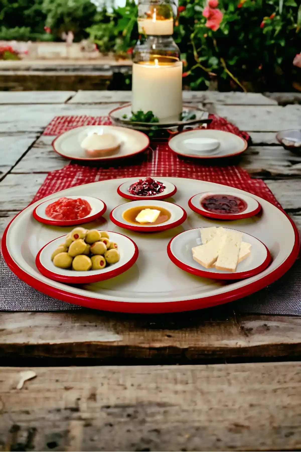 İnci Emaye 7 Parçalık Kırmızı Kahvaltı Seti Dayanıklı ve Şık Tasarım