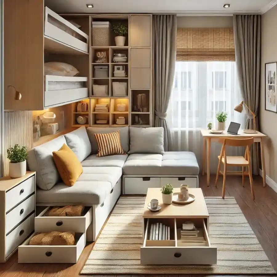 Küçük Daireler İçin Alan Tasarrufu Sağlayan Fonksiyonel Mobilya Çözümleri