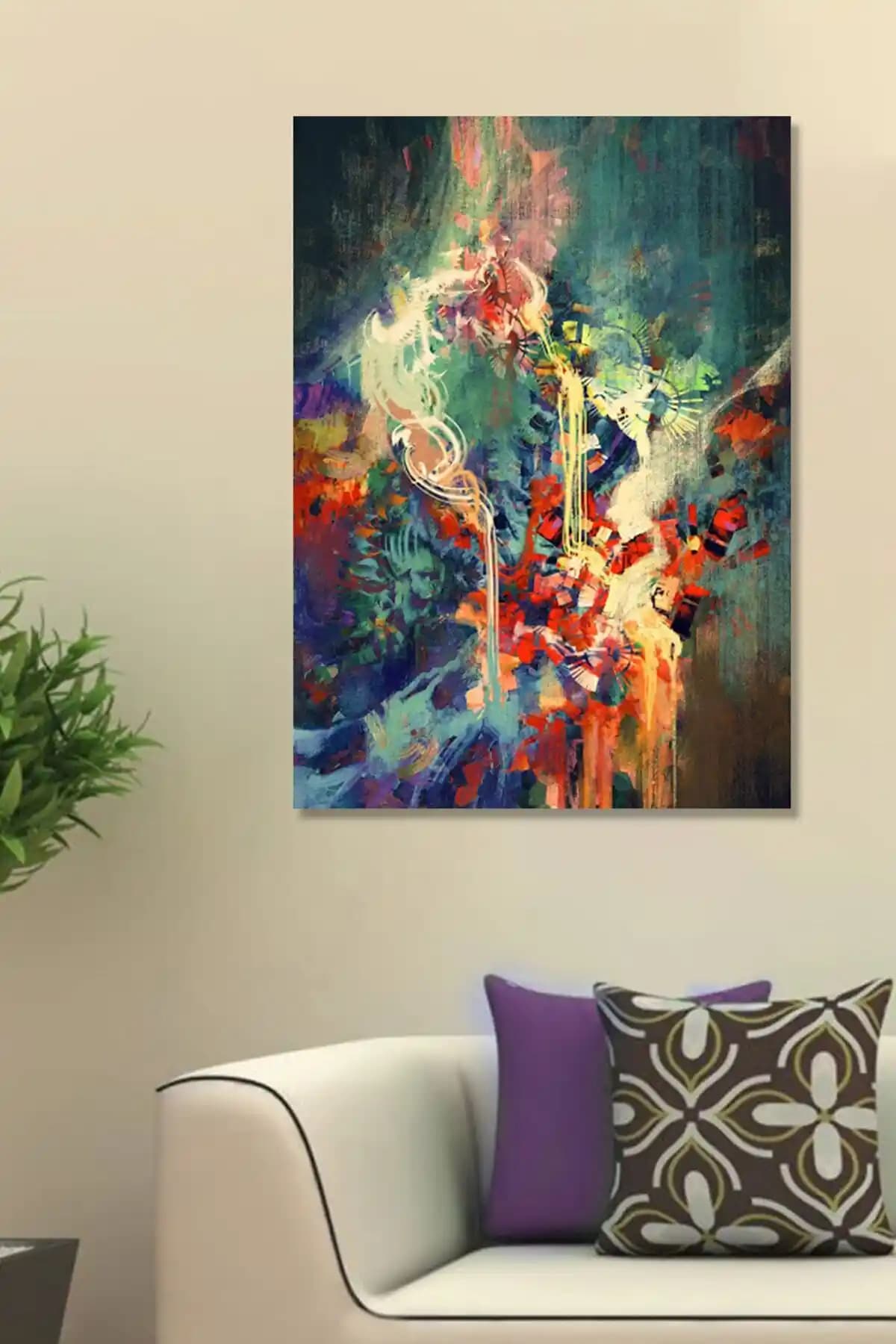 Mavi Renklerin Cümbüşü Kanvas Duvar Tablo 100x140 Modern ve Dayanıklı Tasarım