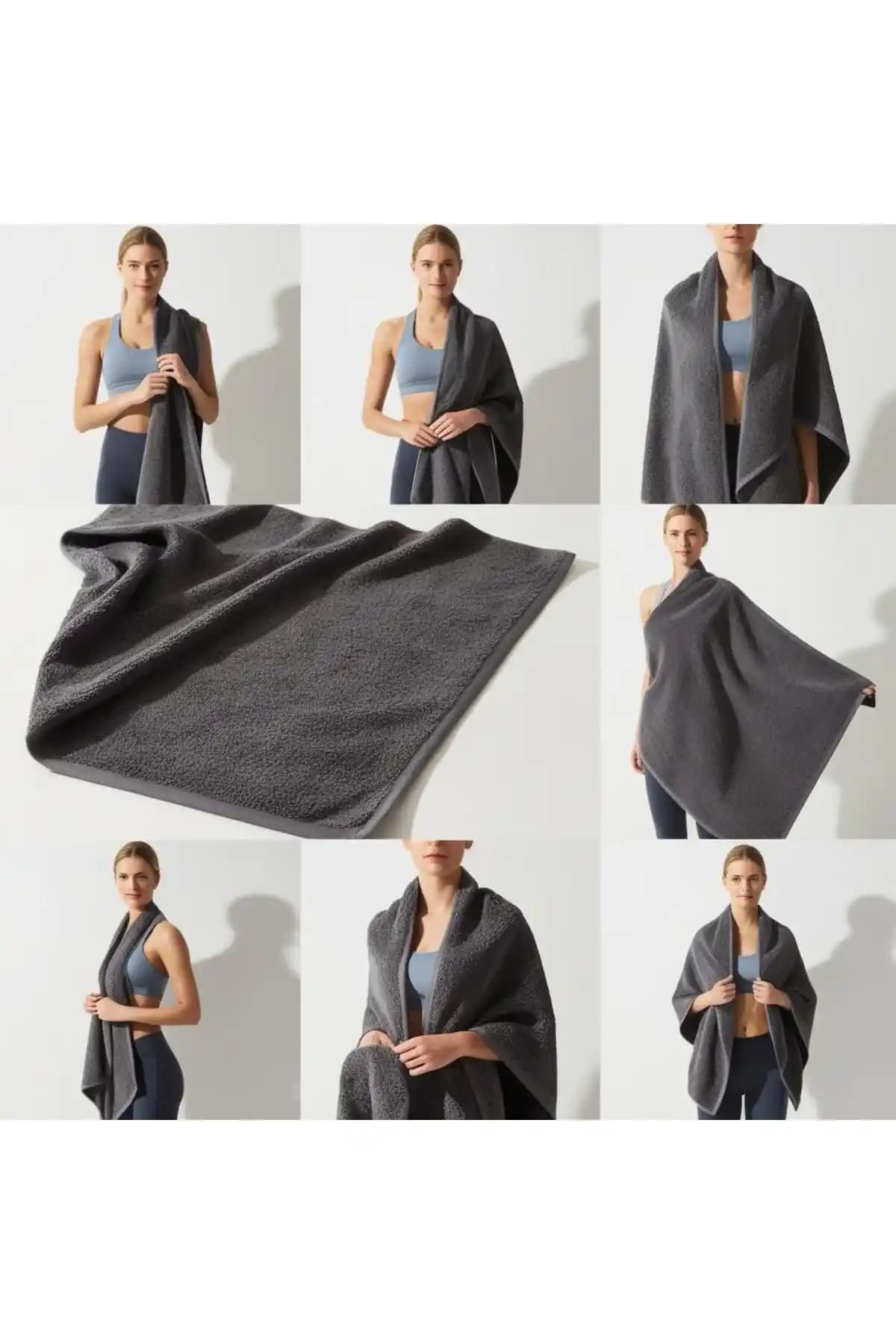 Mokita Home Antrasit Gri Sporcu Antreman Havlusu - Şık ve Fonksiyonel Tasarım