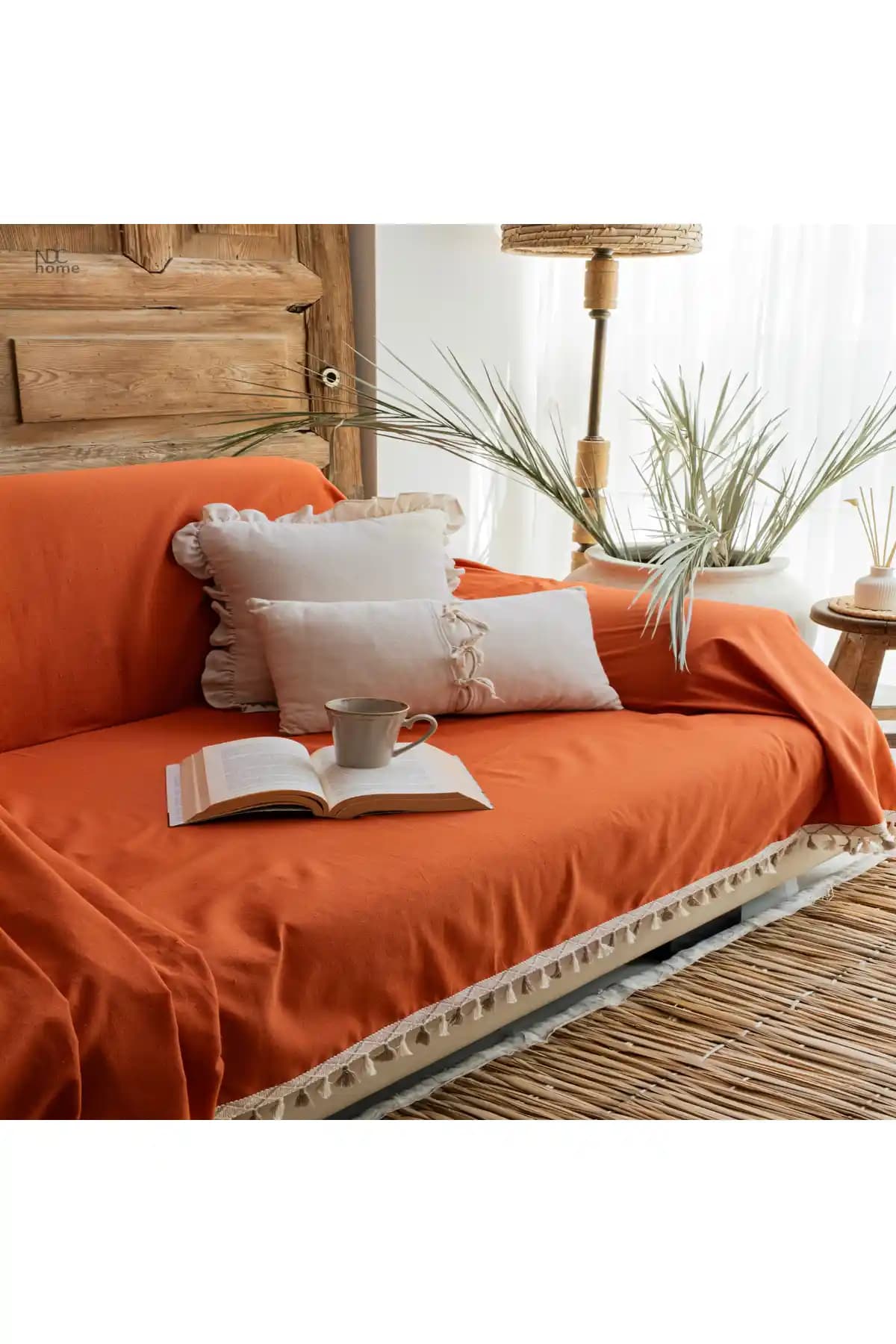 NDC HOME Premium Keten Tarçın Koltuk Örtüsü Şıklık ve Dayanıklılık Sunar