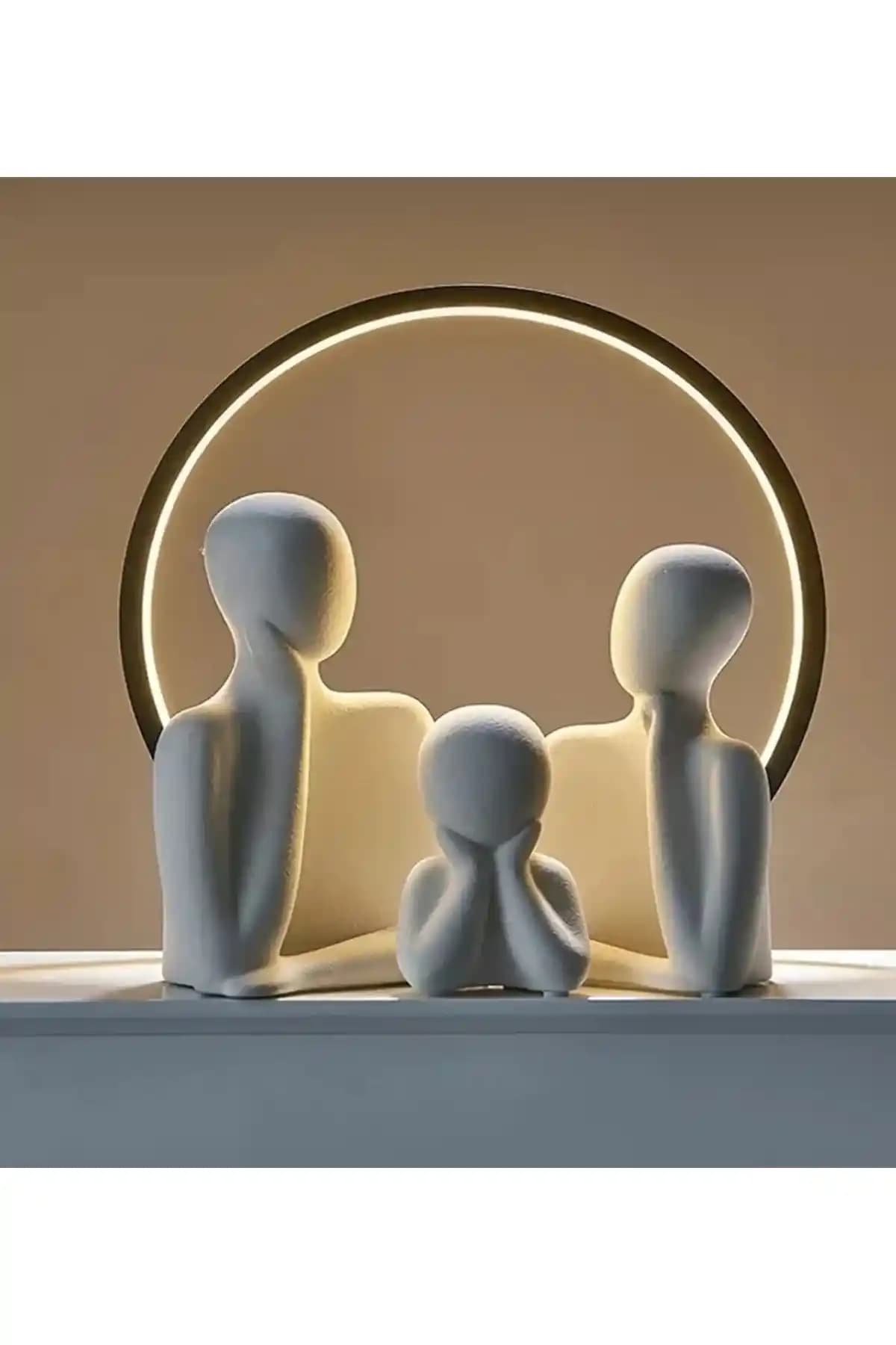 Orange Atelier Üçlü Aile Biblo Seti Rustik Ev Dekorasyonu İçin Şık ve Dayanıklı Tasarım