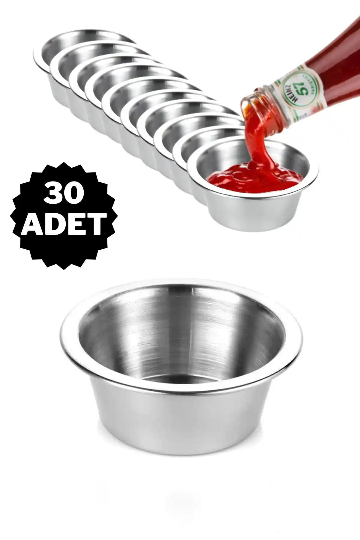 ÖzSa Home 30 Adet Paslanmaz Çelik Sosluk Seti Şık ve Dayanıklı Sunum Çözümleri