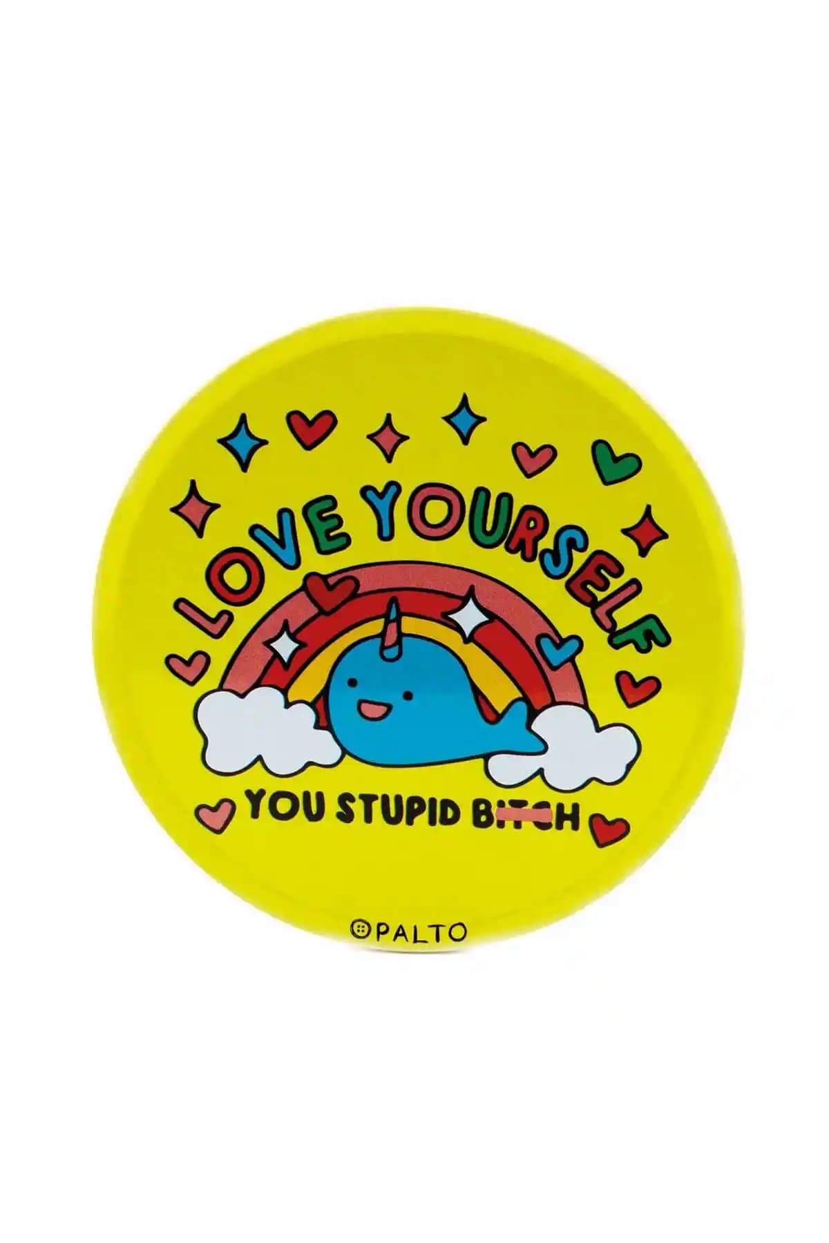 Palto Tasarım Love Yourself Metal Bardak Altlığı Modern ve Şık Masa Düzeni Sağlayan Ürün