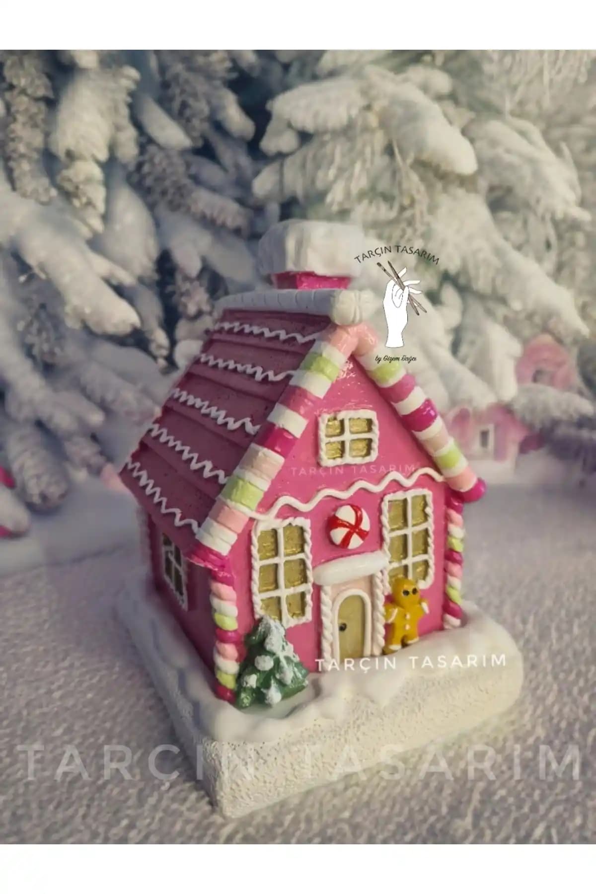 Tarçın Tasarım El Yapımı Pembe Şeker Ev Tütsülüğü Modern Dekorasyonlara Uygun