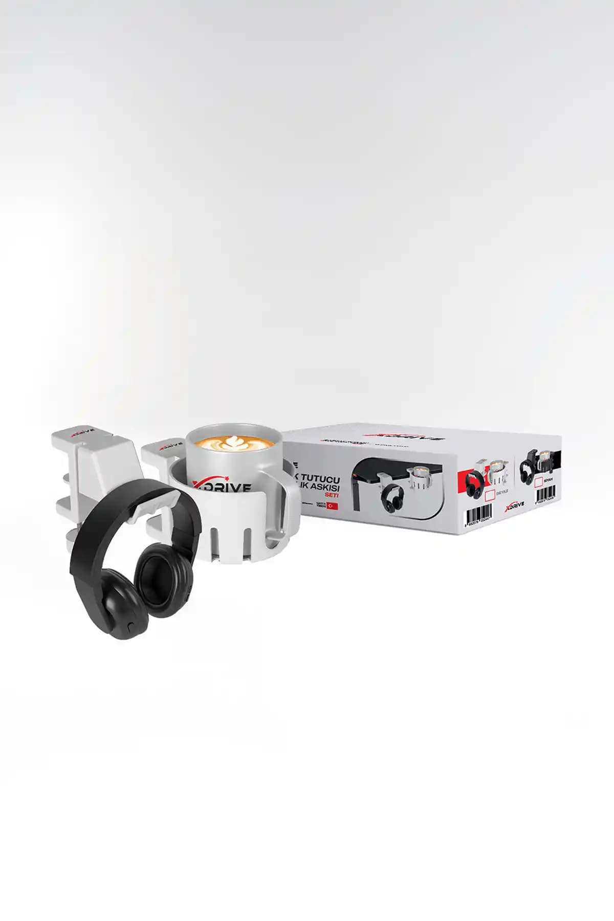 XDrive Premium Bardak Tutucu ve Kulaklık Askı Seti Modern Ofis ve Ev Dekorasyonu İçin