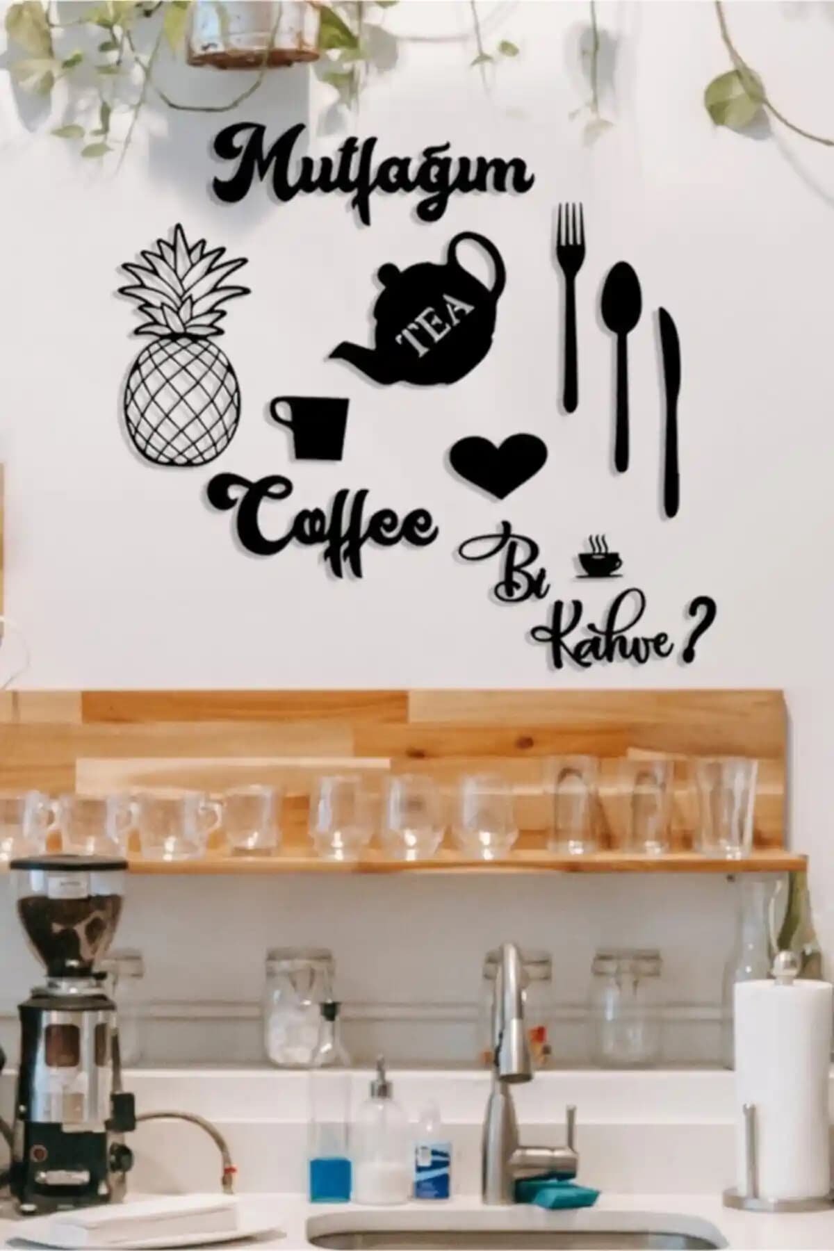 10k Dekor Ananas ve Kahve Temalı Ahşap Mutfak Duvar Dekoru İncelemesi