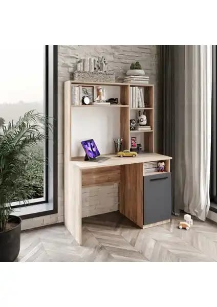 Afilli İzmir Flora Antrasit Çalışma Masası: Modern, Dayanıklı ve Ergonomik Tasarım