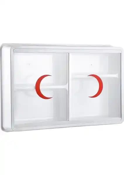 Alcera 158 Plastik Ecza Dolabı Çelik Ayna ile Modern ve Fonksiyonel Sağlık Depolama Çözümü