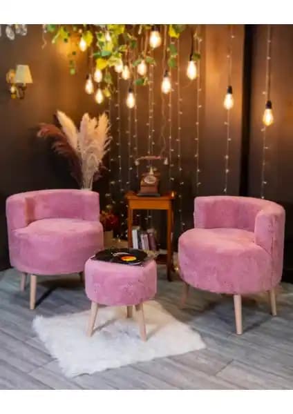 Ars Pamuk Şekeri Çay Seti Modern ve Şık Oturma Çözümü 3'lü Takım