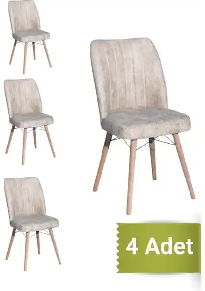 Avenza Living Kare Gold 4'lü Sandalye Modern Tasarım ve Dayanıklı Malzeme ile Mutfak Dekorasyonunu Tamamlar