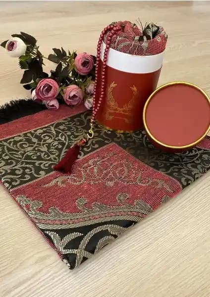 Ayhanhome Lüks Seccade Seti İnci Tesbih ve Şık Kutusu ile Özel Günler İçin