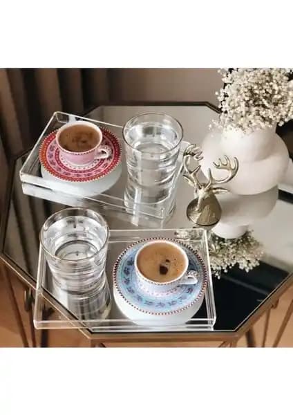 Baltacistore Şeffaf Dekoratif Sunum Tepsileri 2'li Set Modern ve Dayanıklı