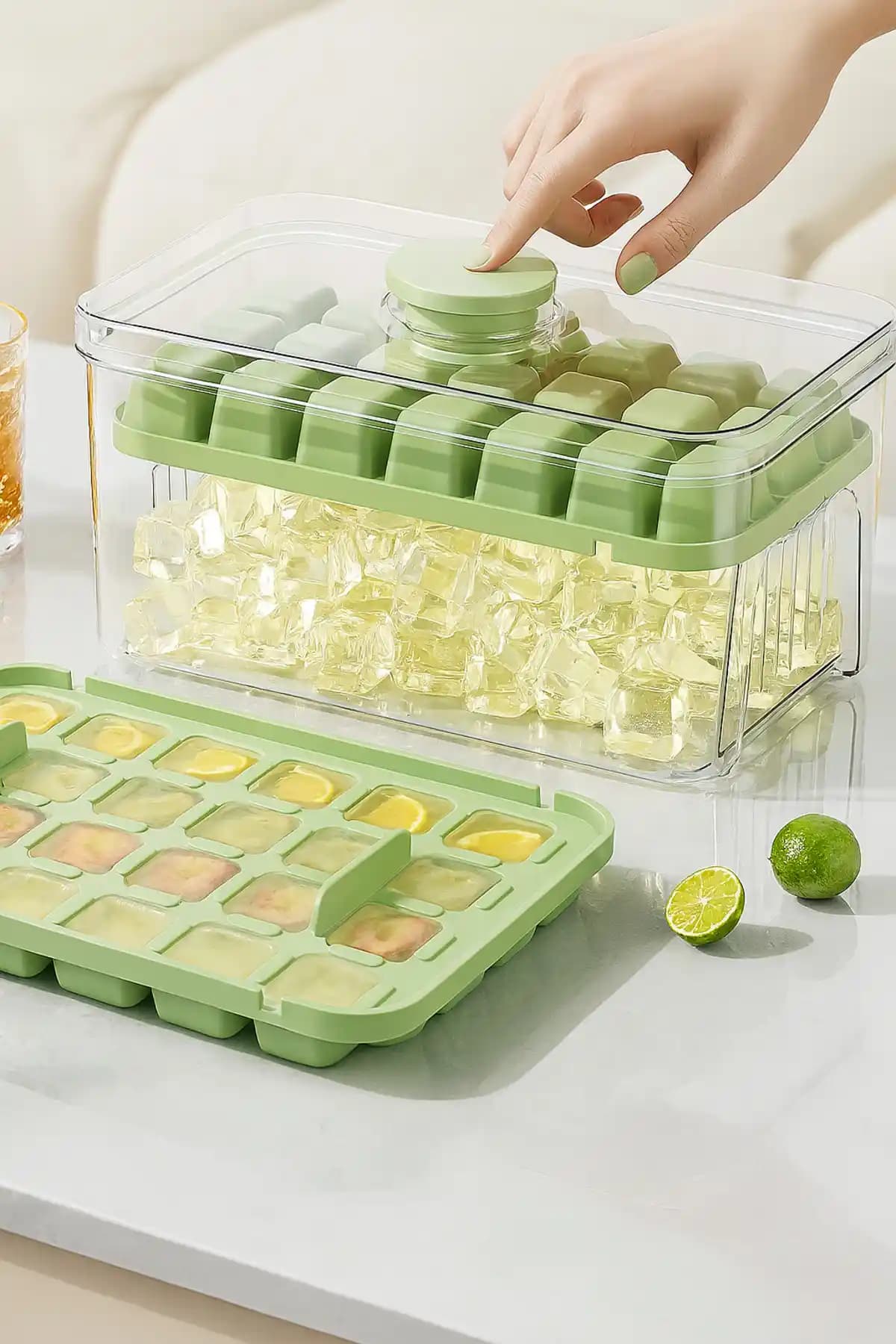 BEYZANA Yeni Nesil Basmalı Çift Buz Kalıbı: Pratik ve Dayanıklı Mutfak Gereci