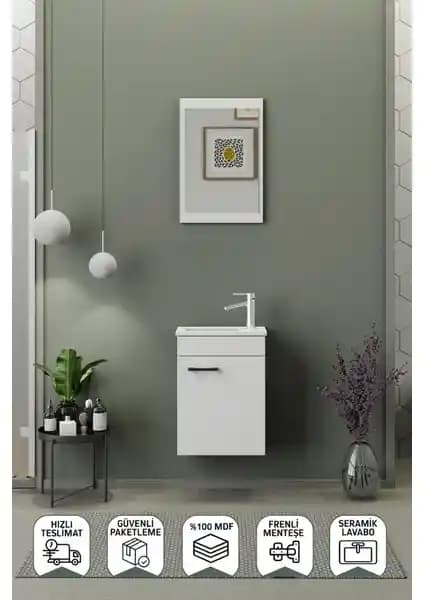Biani Fix Arya Mini 42 Cm Banyo Dolabı Modern ve Dayanıklı Tasarımıyla Küçük Banyolar İçin Uygun
