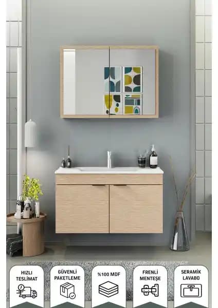 Biani Fix Loft 100 Cm Banyo Dolabı Modern Tasarım ve Uzun Ömürlü Kullanım İçin